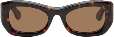 Port Tanger Brown Tangerine Sunglasses In Myrrh/tobacco