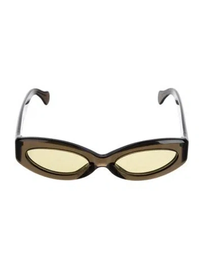 Pre-owned Port Tanger Cat-eye Gradient Sunglasses In Green