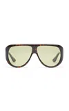 Port Tanger Gambia Aviator-frame Acetate Sunglasses In Brown