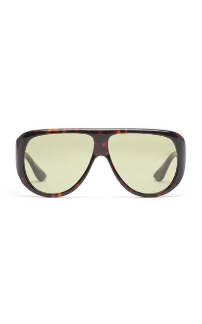 Port Tanger Gambia Aviator-frame Acetate Sunglasses In Brown