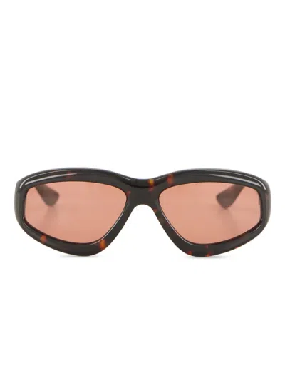 Port Tanger Irfan Tortoiseshell Geometric Sunglasses In Brown