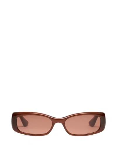 Port Tanger Leila Rectangle-frame Sunglasses In Brown