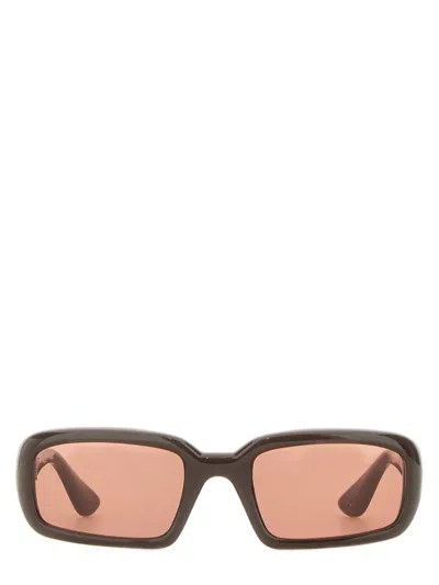 Port Tanger Mektoub Rectangle-frame Sunglasses In Brown