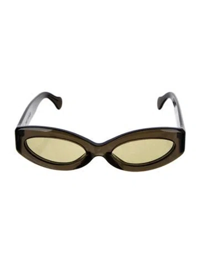 Pre-owned Port Tanger Narrow Tinted Sunglasses In Brown