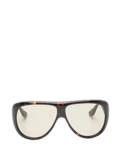 Port Tanger Oval-frame Sunglasses In Brown