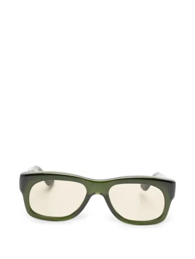 Port Tanger Quwa Rectangle-frame Sunglasses In Green