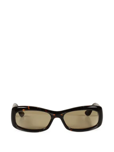 Port Tanger Saudade Rectangle-frame Sunglasses In 브라운