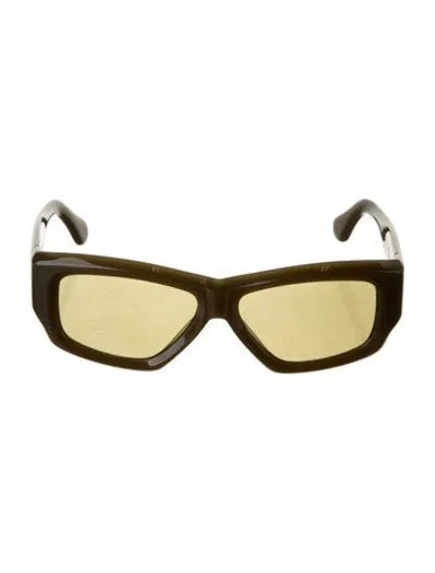 Pre-owned Port Tanger Square Tinted Sunglasses In Green