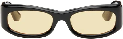Port Tanger Ssense Exclusive Black Saudade Ii Sunglasses In Black/limon