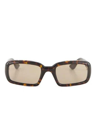 Port Tanger Tortoiseshell Rectangle Sunglasses In Brown