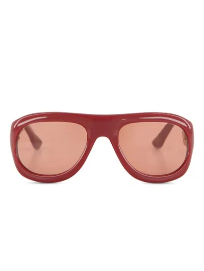Port Tanger Zia Pilot-frame Sunglasses In Red