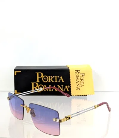 Pre-owned Porta Romana Authentic  1010 Sunglasses Col. 100 1010 Vintage Frame In Blue/pink Two Toned