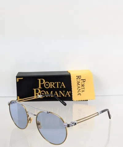 Pre-owned Porta Romana Authentic  Sunglasses Mod 012 Col 12a4 Gold Plated Vintage Frame In Blue