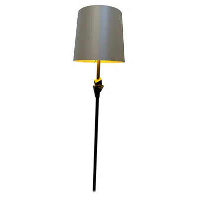 Pre-owned Porta Romana Floor Lamp In Blackened Bronze Finish With Sculptural Detailing In Transparent