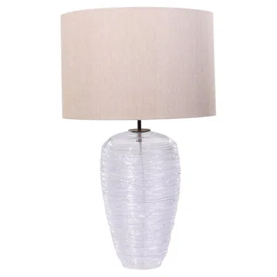 Pre-owned Porta Romana Glass Thread Table Lamp In Transparent