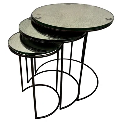 Pre-owned Porta Romana Nest Of Three Occasional Tables By , Uk, 2006 In Black