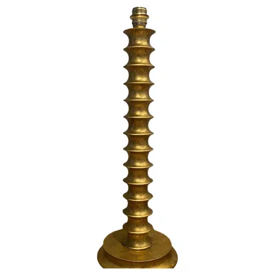 Pre-owned Porta Romana Sculptural Art Deco Gilded Wood Lamp In The Style Of Giacometti, . In Brown