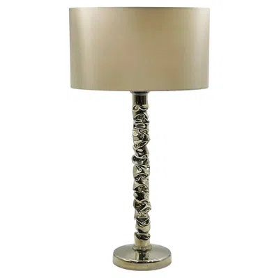 Pre-owned Porta Romana Stunning Table Lamp In Polished Nickel, Made In England By  In Brown