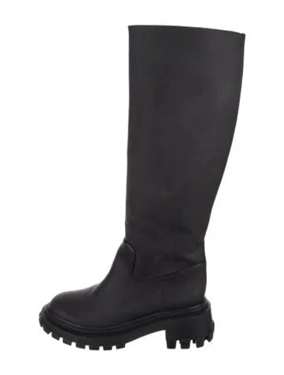 Pre-owned Porte & Paire Leather Boots In Black