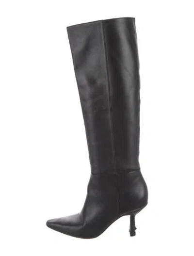 Pre-owned Porte & Paire Leather Boots In Black