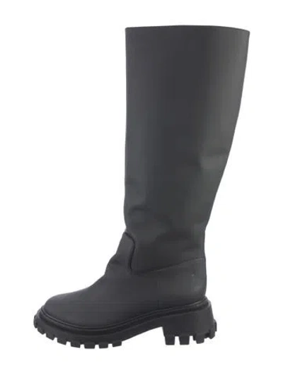 Pre-owned Porte & Paire Leather Moto Boots In Blue
