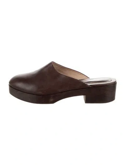 Pre-owned Porte & Paire Leather Mules In Multi