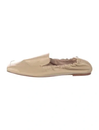 Pre-owned Porte & Paire Leather Mules In Neutral