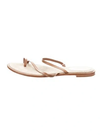 Pre-owned Porte & Paire Leather Sandals In Neutrals