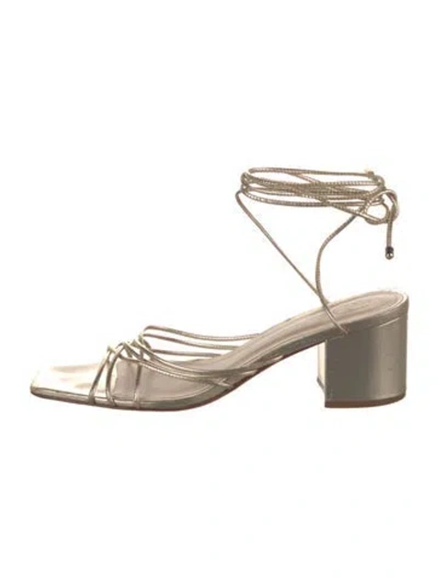 Pre-owned Porte & Paire Leather Sandals In Neutrals