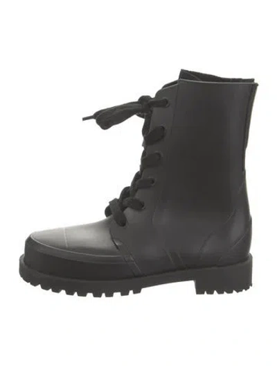 Pre-owned Porte & Paire Rubber Rain Boots In Black
