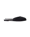 Porte & Paire Square-toe Flat Mules In Black Suede In Black