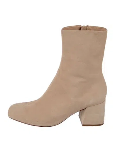 Pre-owned Porte & Paire Suede Boots In Neutral