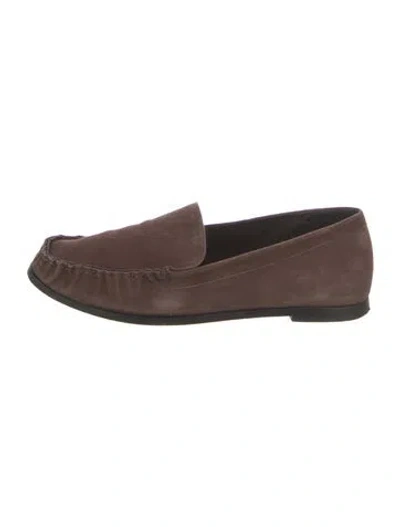 Pre-owned Porte & Paire Suede Loafers In Brown