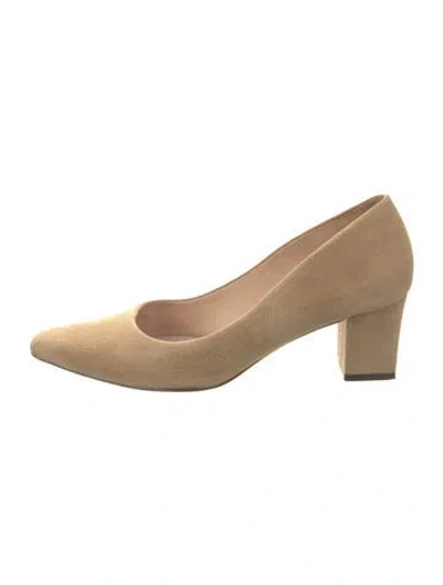 Pre-owned Porte & Paire Suede Pumps In Neutral