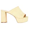 Porte & Paire Weaved Platform Mule Sandals In Yellow Vegetable Fiber In Yellow
