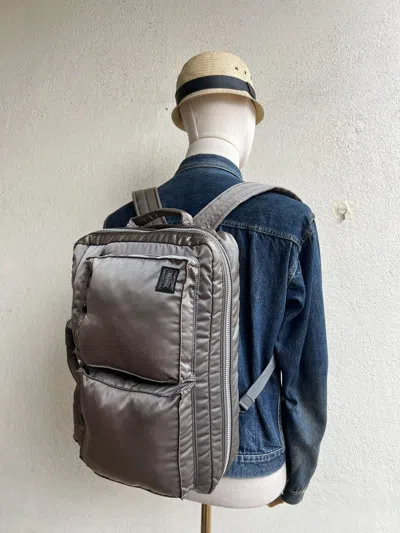 Pre-owned Porter By Yoshida Sun Fade Grey 3 Way Tanker Backpack In Gray