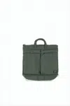 Porter Compact Green Nylon Tote Bag With Detachable Strap In Green