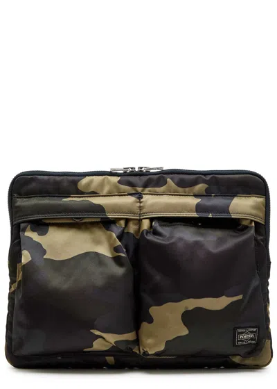 Porter Counter Shade Camouflage Nylon Twill Document Case In Green