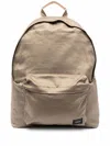 PORTER DARK BEIGE LOGO PATCH CANVAS BACKPACK FOR MEN