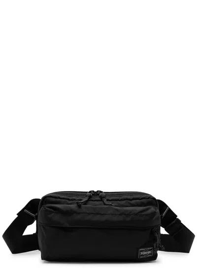 Porter Force 2way Nylon Belt Bag In Black