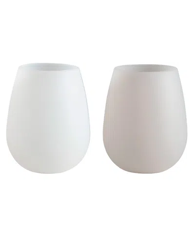 Porter Green Fegg Silicone Unbreakable Glasses - Set Of 2 In White