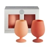 Porter Green Stemm |silicone Unbreakable Wine Glasses In Orange