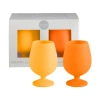 Porter Green Stemm |silicone Unbreakable Wine Glasses In Orange