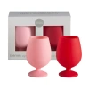 Porter Green Stemm |silicone Unbreakable Wine Glasses In Red