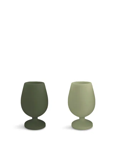 Porter Green Stemm Unbreakable Silicone Wine Glass In Sage/olive