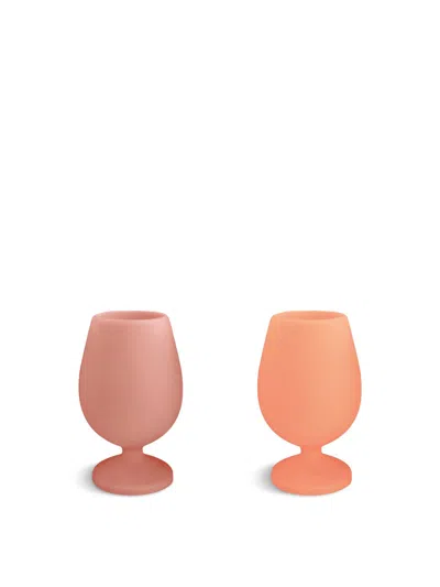 Porter Green Stemm Unbreakable Silicone Wine Glass In Terra/peach