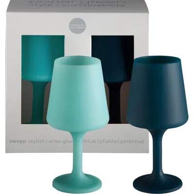 Porter Green Swepp | Unbreakable Wine Glasses In Blue