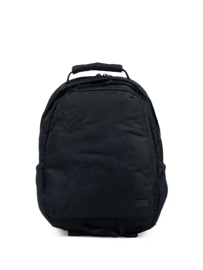 Porter International Quilted Flower-pattern Backpack In Blue