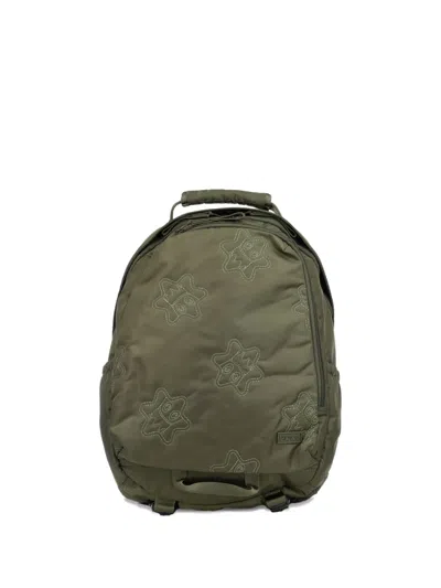 Porter International Zaini Embroidered-detail Backpack In Green