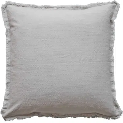 Porter Lane Home Cotton Fringe Pillow In Light Gray In Orange